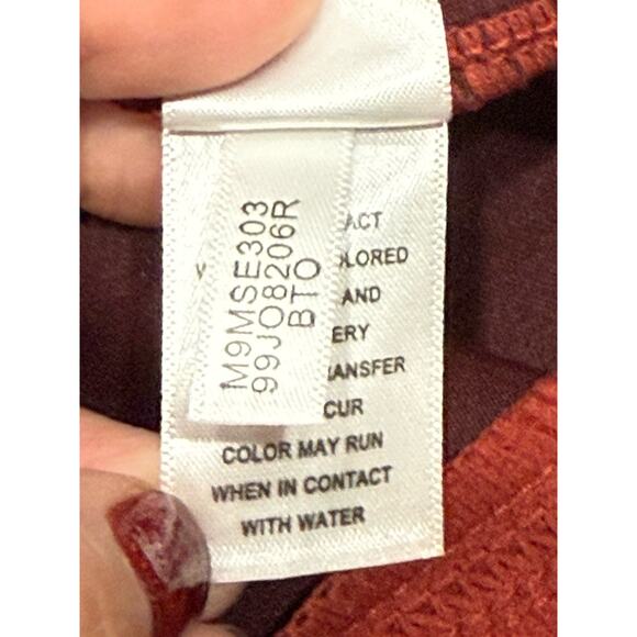 Andrew Marc New York Women’s Large Faux Suede Seamed Pencil Stretch Skirt Rust - Picture 10 of 10